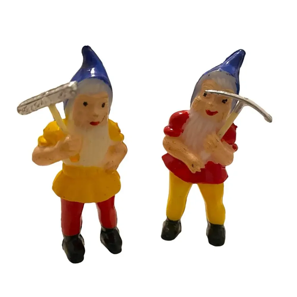 Vintage Snow White and the Seven Dwarfs Hard Plastic Cake Toppers Decoration